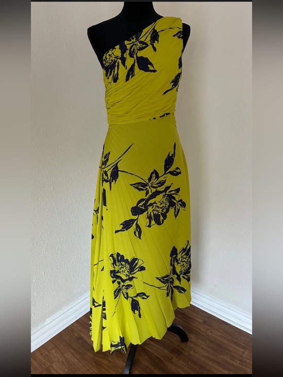Nicole Miller Dresses & Skirts - Nicole Miller Womens 6 Flower Pattern Pleated One Shoulder Party Cocktail Dress